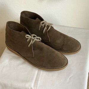 Saks Fifth Avenue Suede taupe color duster boots